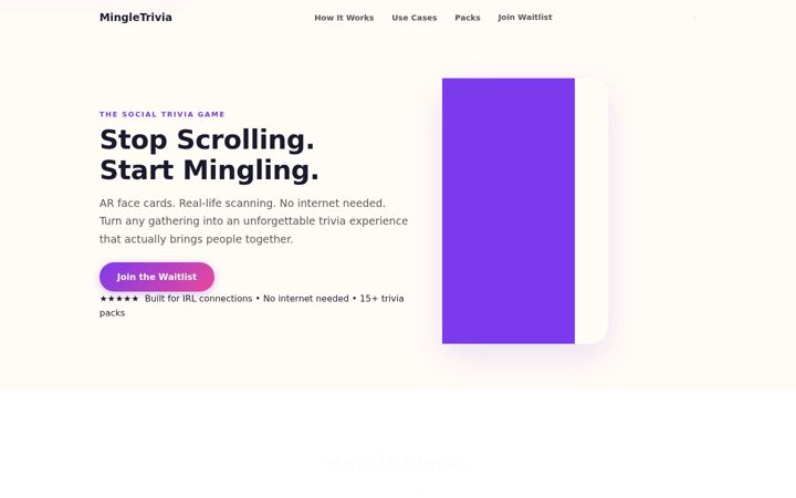 Screenshot of mingletrivia.com