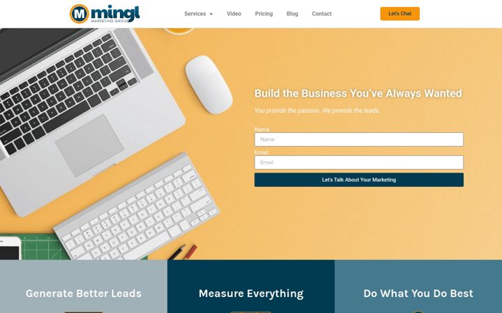 Screenshot of minglmarketing.com