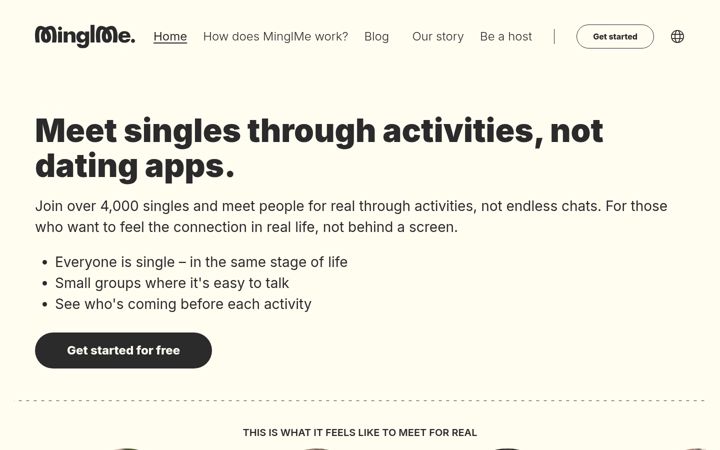 Screenshot of minglme.com