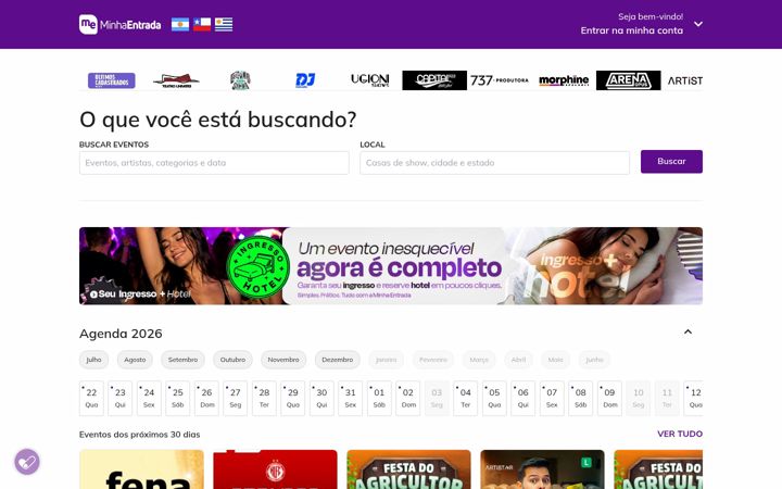 Screenshot of minhaentrada.com.br