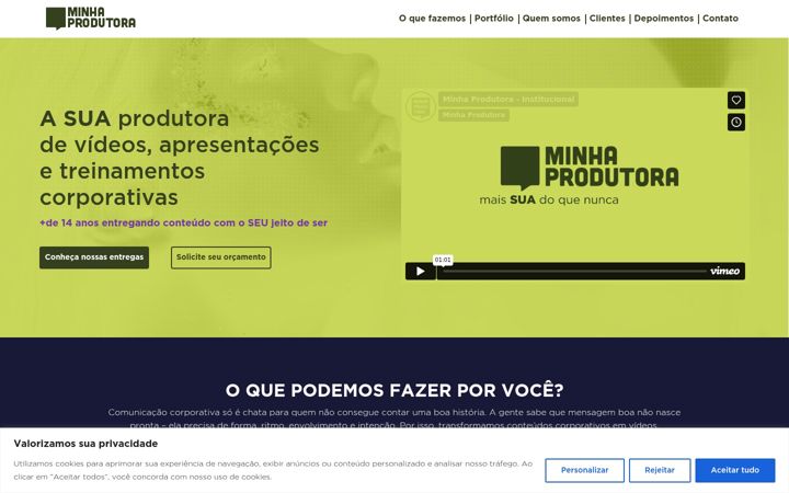 Screenshot of minhaprodutora.com