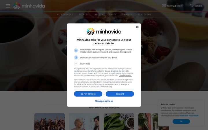 Screenshot von minhavida.com.br
