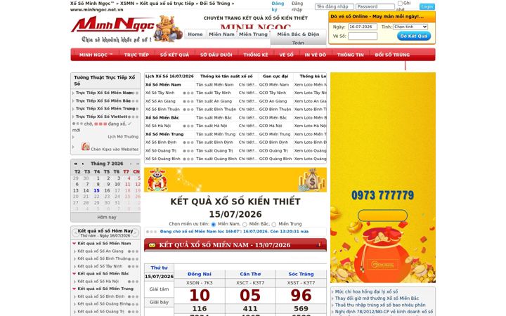 Screenshot ta' minhngoc.net.vn