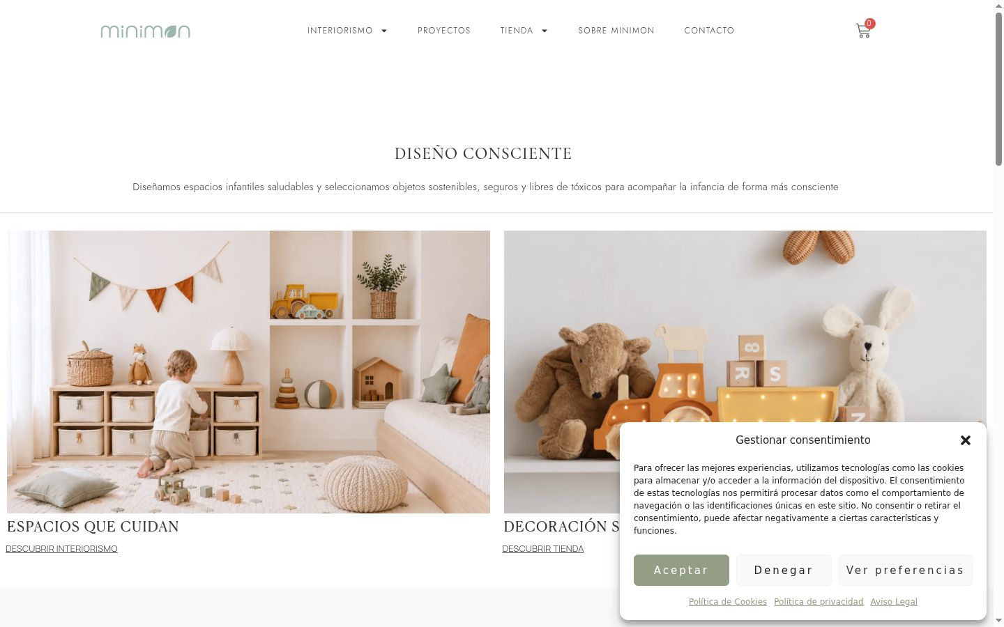 Screenshot del banner di consenso mostrato prima di qualsiasi interazione