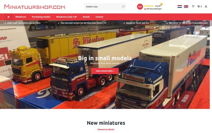 Screenshot of miniatuurshop.com