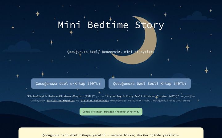 Screenshot of minibedtimestory.com