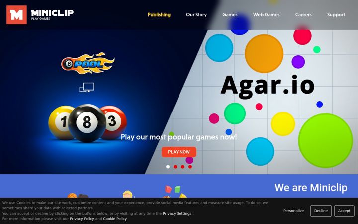 Screenshot ta' miniclip.com