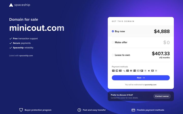 Screenshot of minicout.com