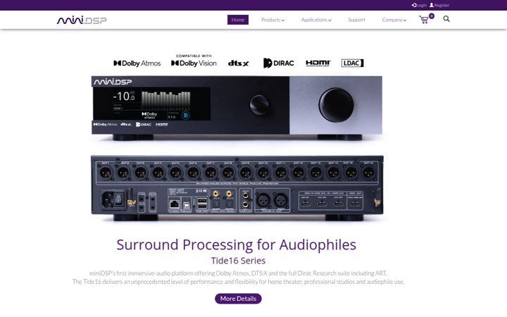 Screenshot of minidsp.com