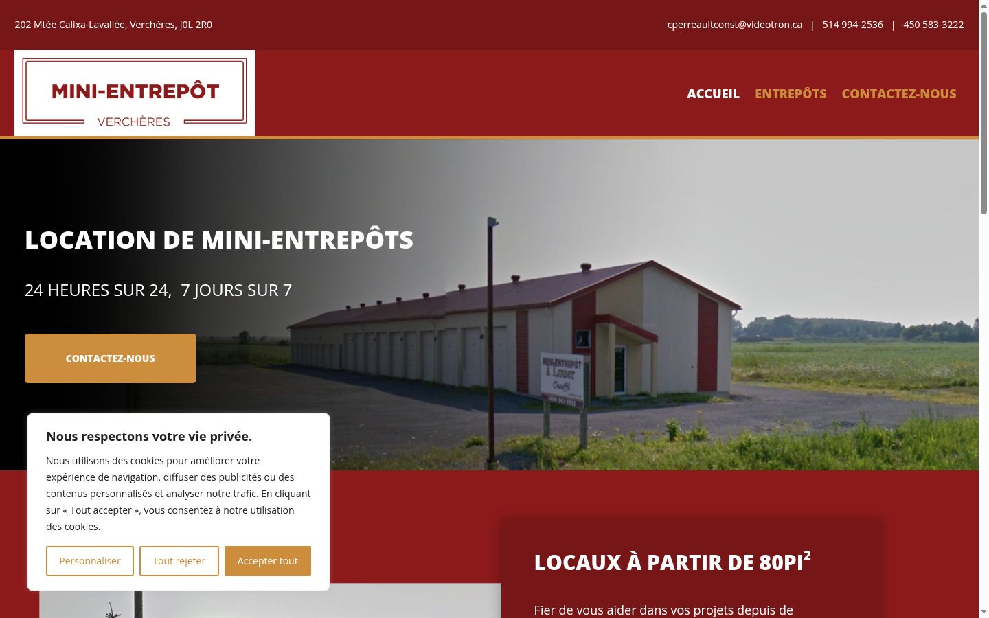 Screenshot des Einwilligungsbanners vor jeglicher Interaktion