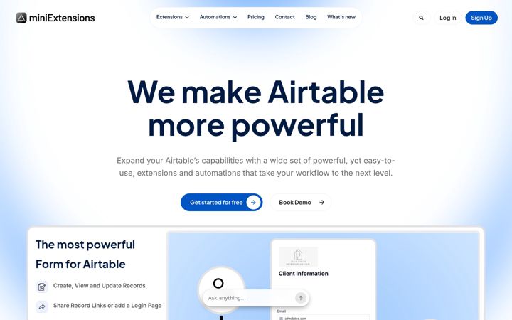 Screenshot of miniextensions.com