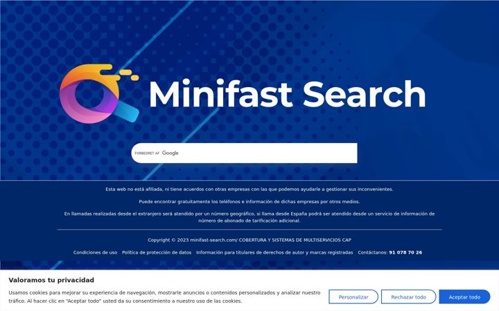 Screenshot of minifast-search.com