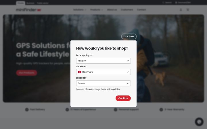 Screenshot of minifinder.com