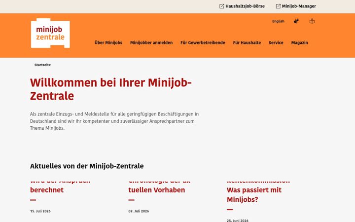 Screenshot of minijob-zentrale.de