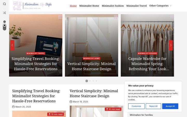 Screenshot of minimalismlifestyle.com