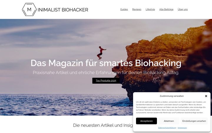 Screenshot of minimalist-biohacker.com