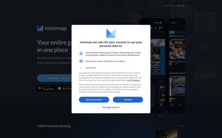 Screenshot of minimap.net