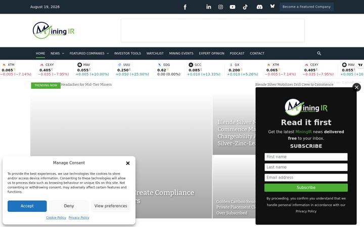 Screenshot of miningir.com