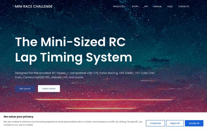 Screenshot of miniracechallenge.com