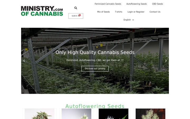 Screenshot of ministryofcannabis.com