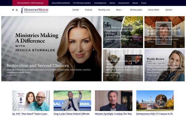 Screenshot of ministrywatch.com