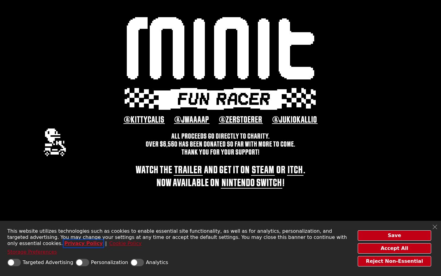 Screenshot of the consent banner shown before any interaction
