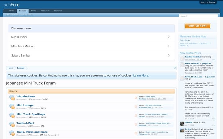 Screenshot of minitrucktalk.com