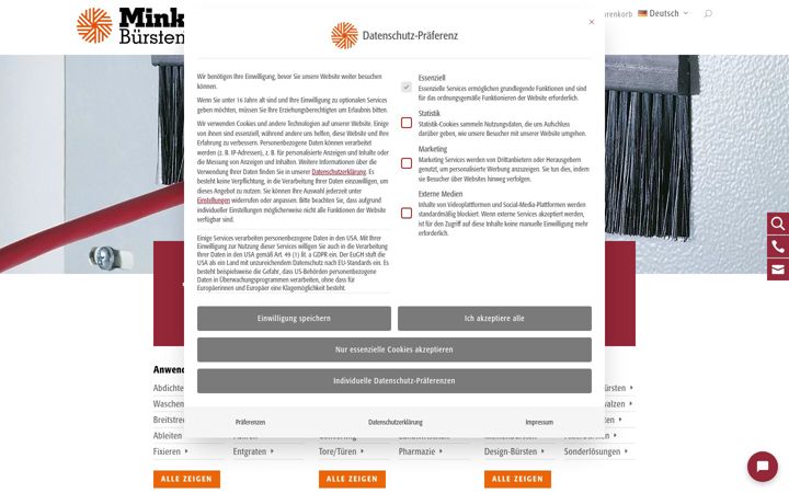 Screenshot of mink-buersten.com