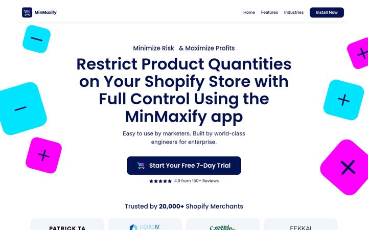 Ekrano kopija minmaxify.com
