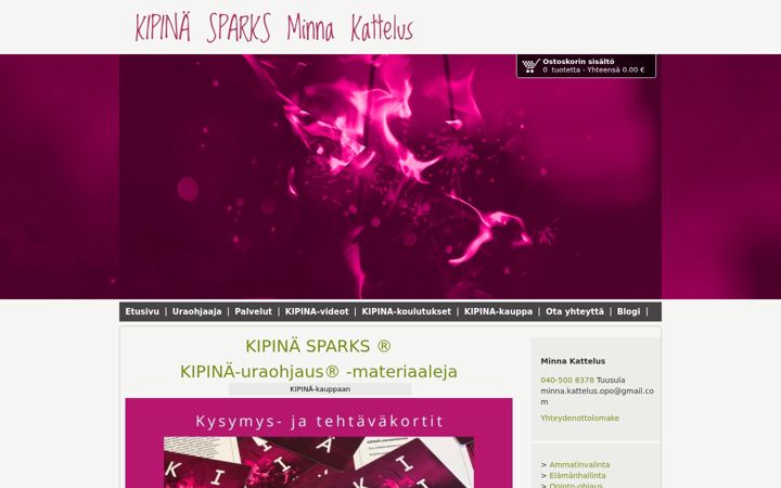 Screenshot of minnakattelus.com
