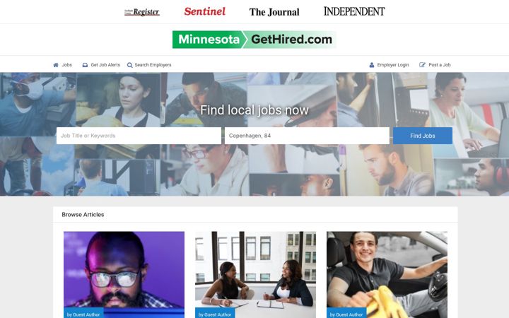 Screenshot of minnesotagethired.com