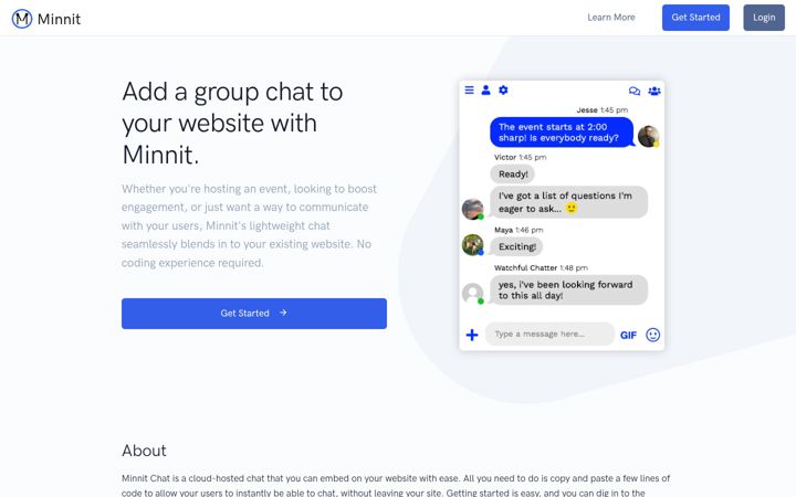 Screenshot of minnit.chat