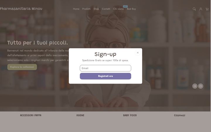 Screenshot of minoupharmasanitaria.com