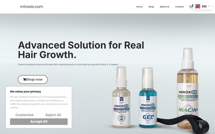 Screenshot of minoxio.com