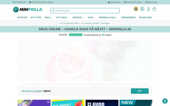 Screenshot of minprilla.se