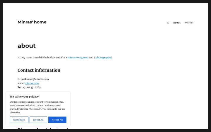 Screenshot of minras.com