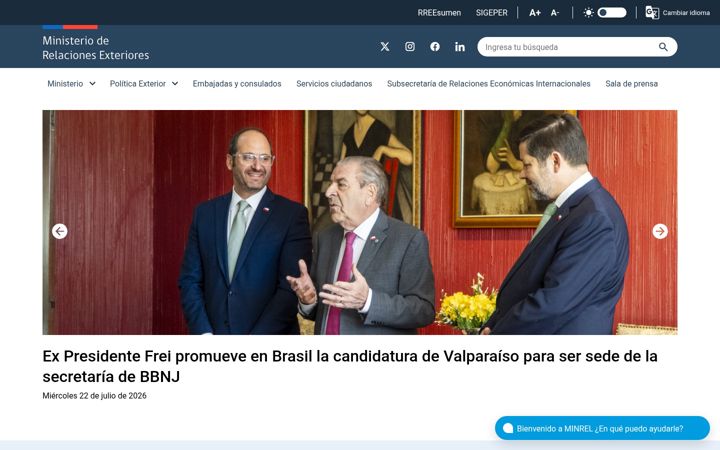 Screenshot of minrel.gov.cl