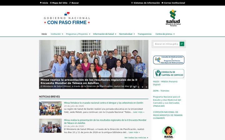 Screenshot of minsa.gob.pa