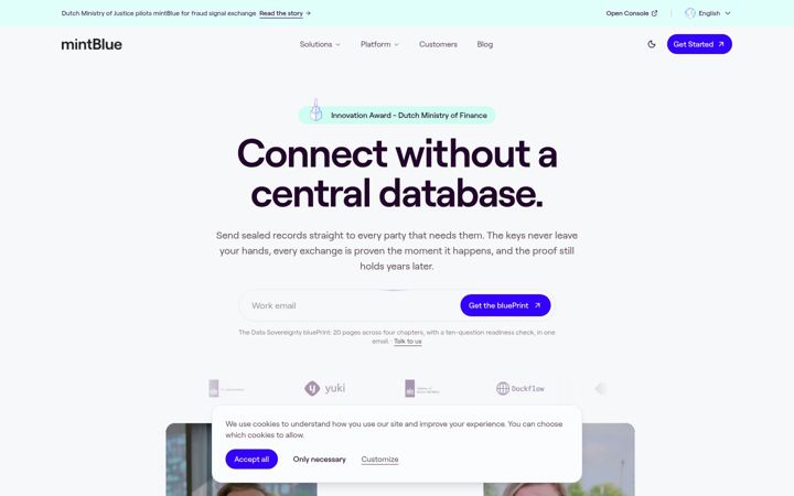 Screenshot of mintblue.com