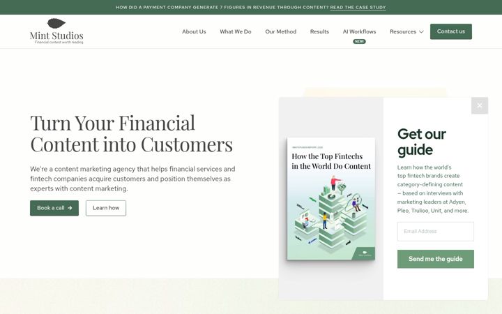 Screenshot of mintcopywritingstudios.com