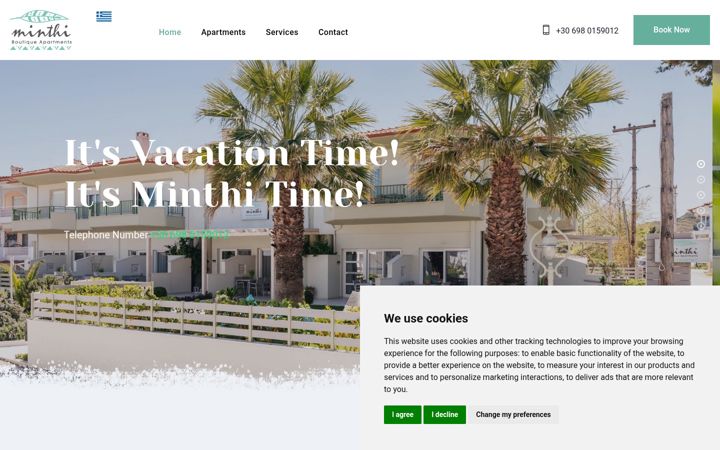 Screenshot of minthiboutiqueapartments.com