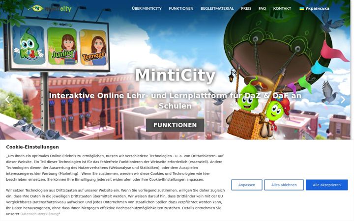 Screenshot of minticity.com