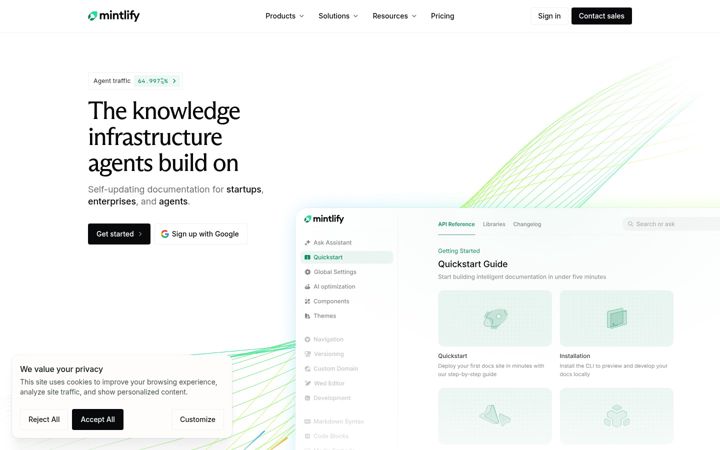 Screenshot of mintlify.com