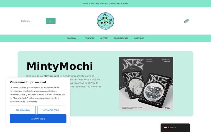 Screenshot of mintymochi.com