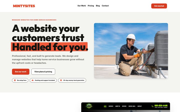 Screenshot of mintysites.com