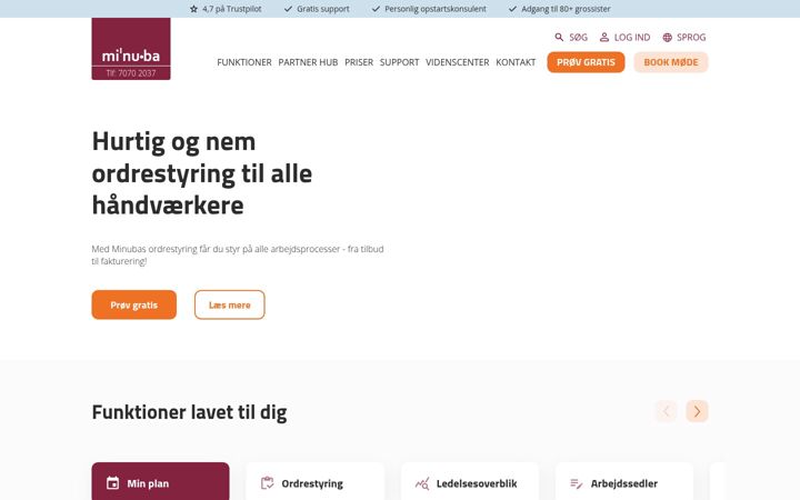 Screenshot of minuba.dk
