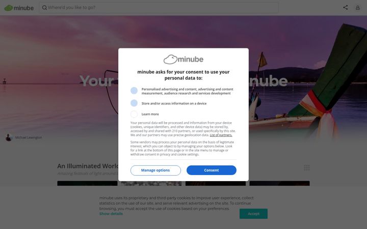 Screenshot von minube.net