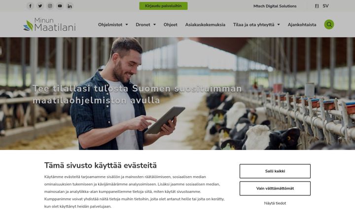 Screenshot of minunmaatilani.fi