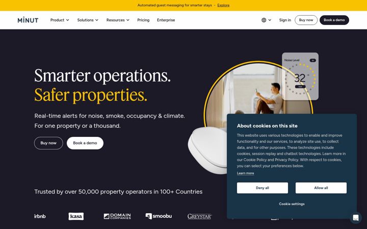 Screenshot of minut.com