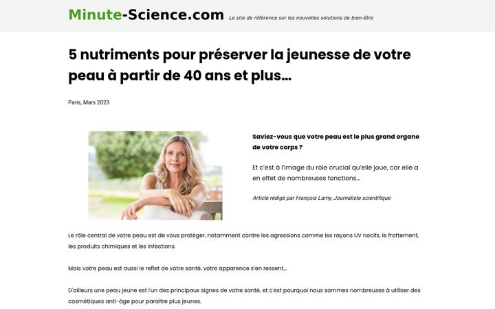 Screenshot of minute-science.com